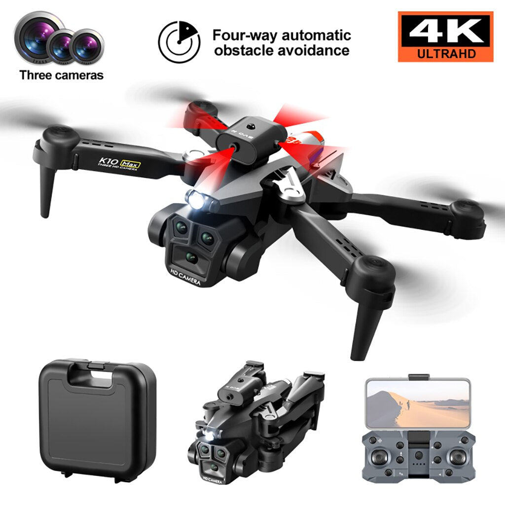 K10MAX Mini Rc Drone 4K Profesional With ESC Three HD Camera Intellig –  QWinOut