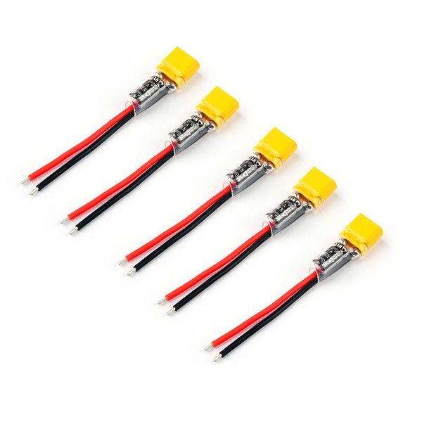 QWinOut 5pcs  XT30 Plug Pigtail Power Wire Cable 100F Capacitor for Happymodel Mobula7 HD Sailfly-X UR85 UR85HD Crazybee F3 F4 PRO Drone