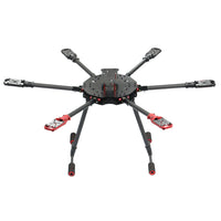 JMT Saker675 675mm 6-axis Carbon Fiber Folding Rack DIY RC Drone Hexacopter Frame Kit with Landing skid Motor Mount