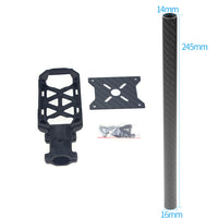 JMT 16MM*14MM*245MM 3K Carbon Fiber Tube with 16mm Clamp Type Motor Mount Plate Holder for 4-axle Aircraft RC Hexacopter DIY Copter Drone