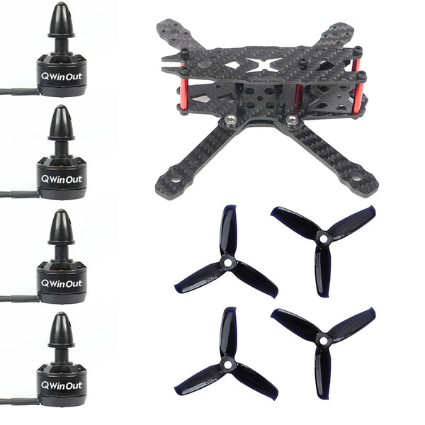 QWinOut FS135 135mm Carbon Fiber Frame Kit with 1306 3100KV CW / CCW Brushless Motor 3052 3-blade Propeller for DIY RC Drone FPV Quadcopter