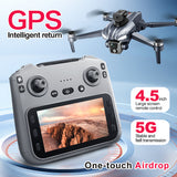 K18Max GPS HD Aerial Photography Drone with 4.5-Inch Screen Controller, Brushless Smart Obstacle Avoidance RC Aircraft