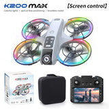 K200MAX GT3 Brushless Screen Controller Drone, HD Aerial Photography Optical Flow Positioning RC Airplane with LED Lights 4.5-Inch Large Screen Controller