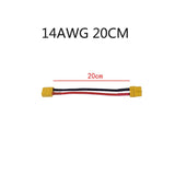 QWinOut 1PC XT60 Male to Male to Female Plug Extension Cable Lead Silicone Wire 14AWG 12AWG Silicone Wire for RC Battery Motor