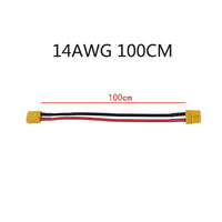 QWinOut 1PC XT60 Male to Male to Female Plug Extension Cable Lead Silicone Wire 14AWG 12AWG Silicone Wire for RC Battery Motor