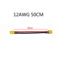 QWinOut 1PC XT60 Male to Male to Female Plug Extension Cable Lead Silicone Wire 14AWG 12AWG Silicone Wire for RC Battery Motor