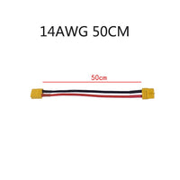 QWinOut 1PC XT60 Male to Male to Female Plug Extension Cable Lead Silicone Wire 14AWG 12AWG Silicone Wire for RC Battery Motor