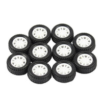 QWinOut 10Pcs 20*8*1.9mm Rubber Hollow Tire Car Wheel Model Wheels DIY Toy Accessory for Car F17678