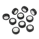 QWinOut 10Pcs 20*8*1.9mm Rubber Hollow Tire Car Wheel Model Wheels DIY Toy Accessory for Car F17678