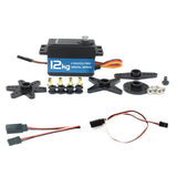 12kg Waterproof Servo Full Large Torque Metal Gear Digital Servo Low Profile for 1/10 RC Car 3racing SAKURA D4 CS Airplane Robot