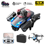 K911SE GPS RC Drone 4K Three HD Camera FPV 1200M Aerial Obstacle Avoidance Photography Brushless Motor Foldable Quadcopter Toy