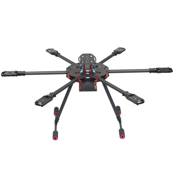 QWinOut Q705/ Q650 3K Carbon Fiber 6-Alex Drone Folded Arm FPV UAV Quadcopter Frame Kit w/ Landing Gear Skid for DIY Helicopter