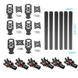 JMT 6PCS 16MM*14MM*185MM 3K Carbon Fiber Tube with 16mm Clamp Type Motor Mount Plate Holder & Z16 Folding Arm Tube Joint for 6-axle Aircraft RC Hexacopter DIY Copter Drone