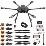 JMT Saker675 675mm 6-axis Carbon Fiber Folding Rack with T-Shaped Landing Gear APM2.8 Flight Control 5V 12VBEC Integrated Power Module ESC Sub-board HYD3508 700KV Motor 1255 Carbon Fiber Propeller