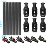 JMT 6PCS 16MM*14MM*245MM 3K Carbon Fiber Tube with 16mm Clamp Type Motor Mount Plate Holder & Z16 Folding Arm Tube Joint for 6-axle Aircraft RC Hexacopter DIY Copter Drone