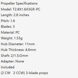 HQProp T2.8X1.6X3 PC 3-blades Propeller CW CCW Props