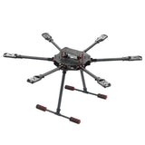 JMT Saker675 675mm 6-axis Carbon Fiber Folding Rack DIY RC Drone Hexacopter Frame Kit with Landing skid Motor Mount