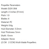 HQProp D2X1.9X4 PC 4-blades Propeller CW CCW Props for FPV Drone