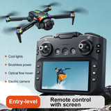 K21MAX Brushless Quadcopter HD Aerial Photography RC Airplane with Brushless Motor Large Screen Controller, LED Marquee Lights & Optical Flow Dual Lens