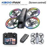 K200MAX GT3 Brushless Screen Controller Drone, HD Aerial Photography Optical Flow Positioning RC Airplane with LED Lights 4.5-Inch Large Screen Controller