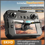 QWinOut KAI TWO 5.6 Inches Touchscreen Remote Control Drone Three-axis Gimbal GPS Positioning Auto Return FPV Aircraft