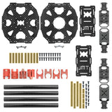 JMT J630 630mm Carbon Fiber 4-axis Folding Rack Frame Kit High Landing Skid for DIY Multicopter RC Racing Drone