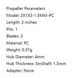 HQProp 2 Inch Propeller 2X1X3-1.5MM-PC Small Propeller CW CCW Props