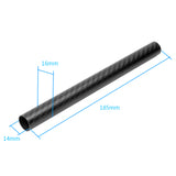 JMT 4PCS 16MM*14MM*185MM 3K Carbon Fiber Tube with 16mm Clamp Type Motor Mount Plate Holder & Z16 Folding Arm Tube Joint for 4-axle Aircraft RC Quadcopter DIY Copter Drone