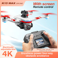 K15 Drone LCD with Screen Remote Control Brushless Power Intelligent Obstacle Avoidance High-definition Aerial Photography Aircraft