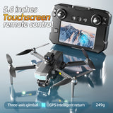 QWinOut KAI TWO 5.6 Inches Touchscreen Remote Control Drone Three-axis Gimbal GPS Positioning Auto Return FPV Aircraft