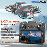 K200MAX GT3 Brushless Screen Controller Drone, HD Aerial Photography Optical Flow Positioning RC Airplane with LED Lights 4.5-Inch Large Screen Controller