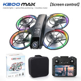 K200MAX GT3 Brushless Screen Controller Drone, HD Aerial Photography Optical Flow Positioning RC Airplane with LED Lights 4.5-Inch Large Screen Controller