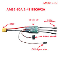QWinOut AM32 60A 80A 150A 200A Brushless ESC 2-6S BEC 6V/2A 6V/5A For 1/10 1/8 R Car Airplane
