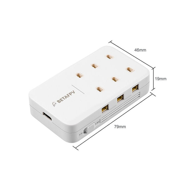 BETAFPV 30W 6 Ports 1S Battery Charger Board w US/EU Adapter Type-C Connector for Lipo 4.2V/LiHV 4.35V Battery FPV Racing Drone