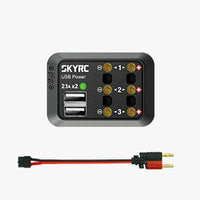 SKYRC DC Power Distributor Multi Output 10A XT60 Plug Banana Plug DC Male Plug with 2.1A 5V 2 USB Ports with LED Light RC TOY Parts