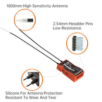 HelloRadio HR8C Receiver Compatible with D8/D16/SFHSS protocol for fixed-wing Drone Quadcopter Airplane