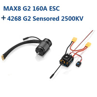 Hobbywing EZRUN MAX8 G2 160A 3-6S Brushless Sensored ESC & 4278SD 3-6S 2250KV/4268SD 3-4S 2500KV Motor For 1/8 1/10 Truck Car