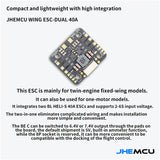 JHEMCU WING ESC-DUAL 40A BLHELI_S 2in1 40A ESC Built-in 5V BEC Current Meter 20X20mm 2-6S LiPo for RC Twin Engine Airplane