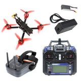 JMT F4 X1 175mm FPV Drone 2-6S Quadcopter RTF with LST-009 Goggles GHF411AIO Flight Controller Supra-VTX FS I6 Transmitter 3S