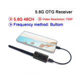 QWinOut RXC 5.8G 48CH UVC Video Downlink OTG VR Mobile Phone Receiver +5.8G 48CH FPV Receiver OLED Display 5-36V SMA For RC Drone