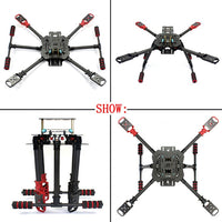 JMT X4 560mm Carbon Fiber FoldED Frame with Foldable /Non-foldable Landing Skid for RC Racer Quadcopter Aircraft Spare Parts