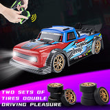 Q123 Short-Course Spraying Drift RC Truck 1/16 2.4GHz 4WD High Speed RC Car LED Light Off-Road Truck Gift Toy for Kids