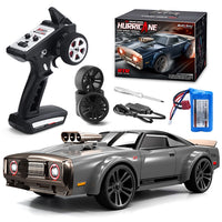 Q142 RC Car 2.4G 4WD 35KM/H High-Speed Retro Muscle Car All Terrain Controlled Gorgeous Lighting Model Racing Car For Kids