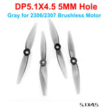 HQProp 2Pairs 5.1X4.5 8050 8X5 Light Grey (2CW+2CCW) 2-Blades 5.1Inch 8inch PC Props 5mm Shaft for FPV Freestyle Long Range DIY