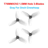 4Pairs HQProp T76MMX3 D76MMX3 T76MMX3V2 76mm 3-Blade 4-Blades PC Propeller for RC 3 inch Cinewhoop Drones CineLog30 Cinebot30