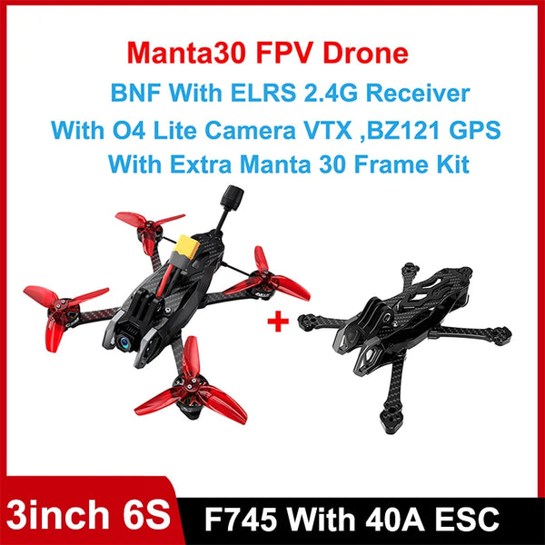 Axisflying 6S Manta30 3inch FPV Drone with GPS O4 Lite Camera VTX Argus F745 AIO Flight Controller 40A ESC 2650KV Motors