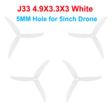 HQProp 8Pairs Propeller J40 5.1X4X3 J33 4.9X3.3X3 (8CW+8CCW) Plastic Prop for FPV 5inch RC Racing Drone Spare Part