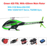 ALZRC-RC Devil 380 Devil 420 FAST FBL 6CH 3D Red / Green Flying RC Helicopter Kit With 380MM 420MM Carbon Fiber Main Tail Paddle