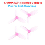 4Pairs HQProp T76MMX3 D76MMX3 T76MMX3V2 76mm 3-Blade 4-Blades PC Propeller for RC 3 inch Cinewhoop Drones CineLog30 Cinebot30