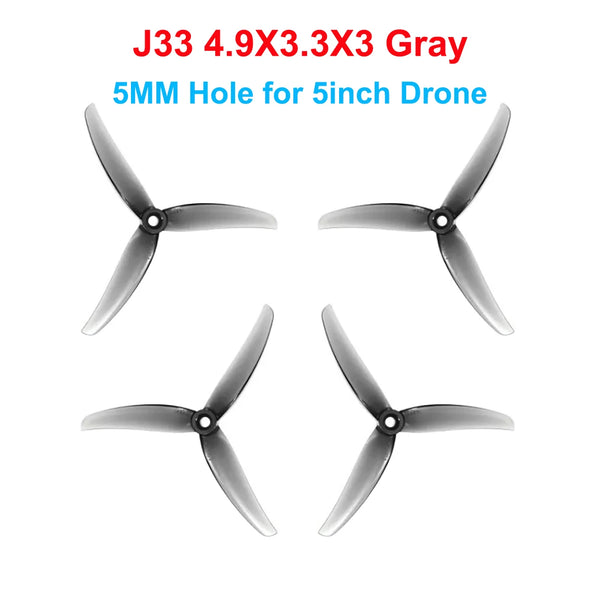 HQProp 8Pairs Propeller J40 5.1X4X3 J33 4.9X3.3X3 (8CW+8CCW) Plastic Prop for FPV 5inch RC Racing Drone Spare Part